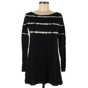 Project Social T Shirt Black White Tie Dye Long Sleeve Women's M Tunic Top